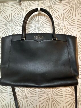 kate spade New York Black Leather Tote Bag